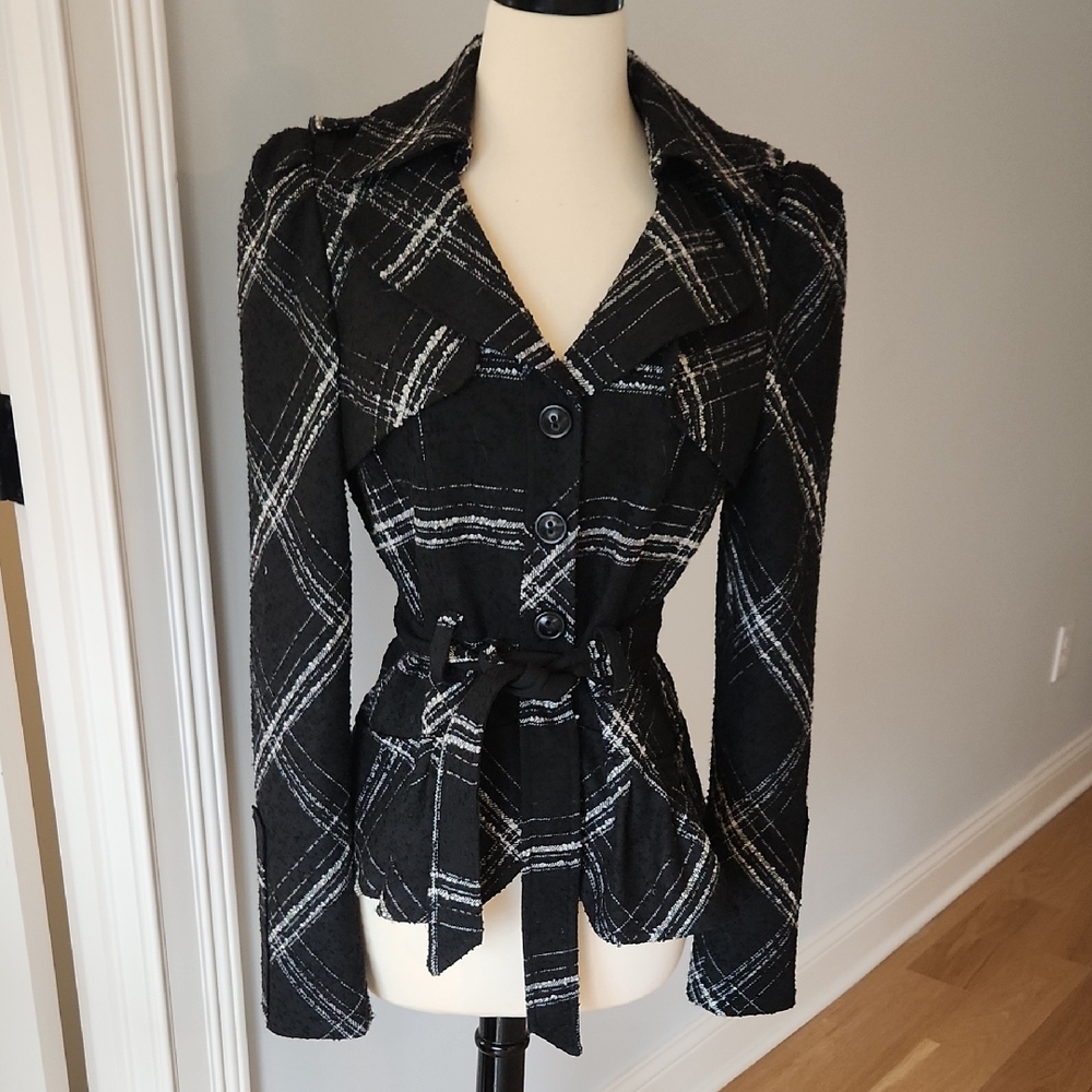 Nanette Lepore Plaid Belted Jacket